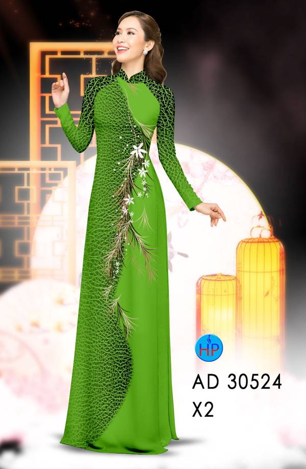 Vải Áo Dài Hoa In 3D Kiểu Mới AD 30524