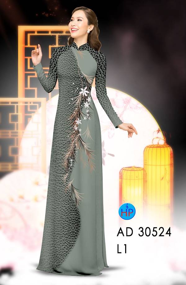 Vải Áo Dài Hoa In 3D Kiểu Mới AD 30524