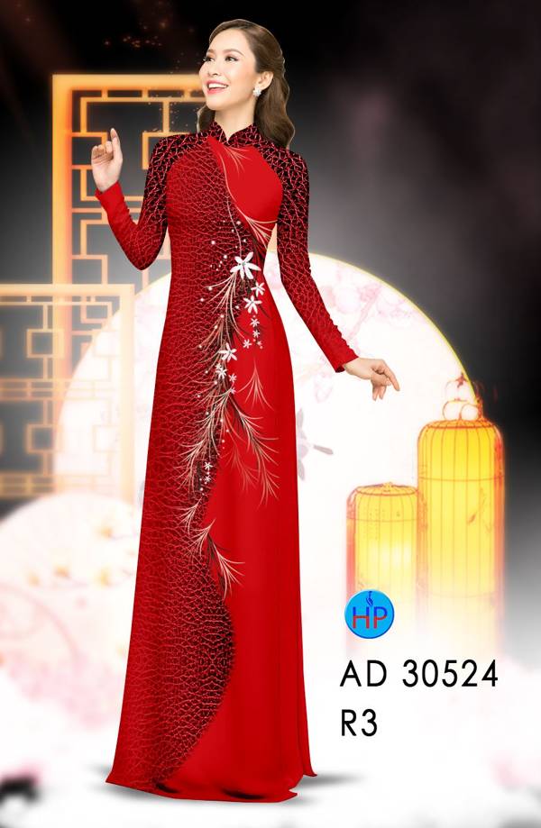 Vải Áo Dài Hoa In 3D Kiểu Mới AD 30524
