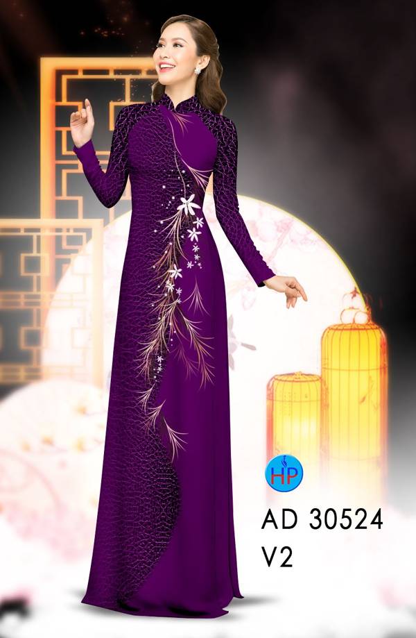 Vải Áo Dài Hoa In 3D Kiểu Mới AD 30524