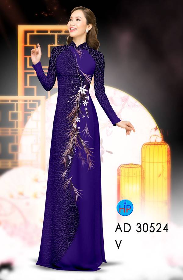 Vải Áo Dài Hoa In 3D Kiểu Mới AD 30524