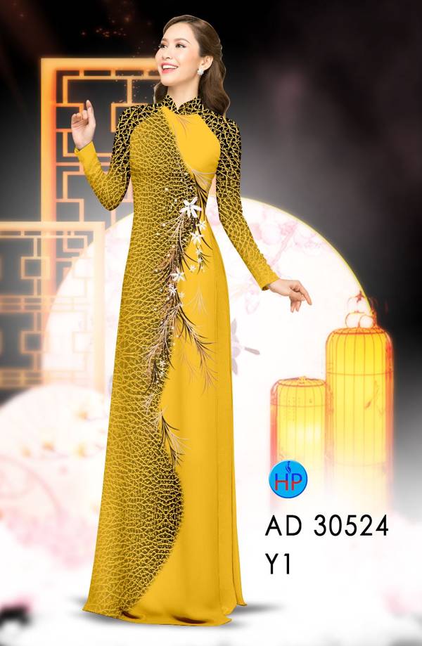 Vải Áo Dài Hoa In 3D Kiểu Mới AD 30524