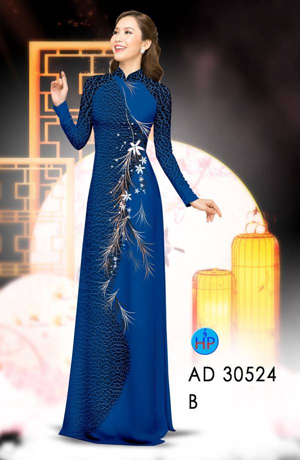 Vải Áo Dài Hoa In 3D Kiểu Mới AD 30524