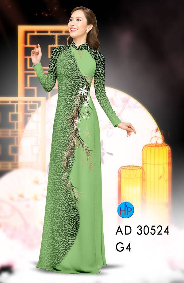Vải Áo Dài Hoa In 3D Kiểu Mới AD 30524