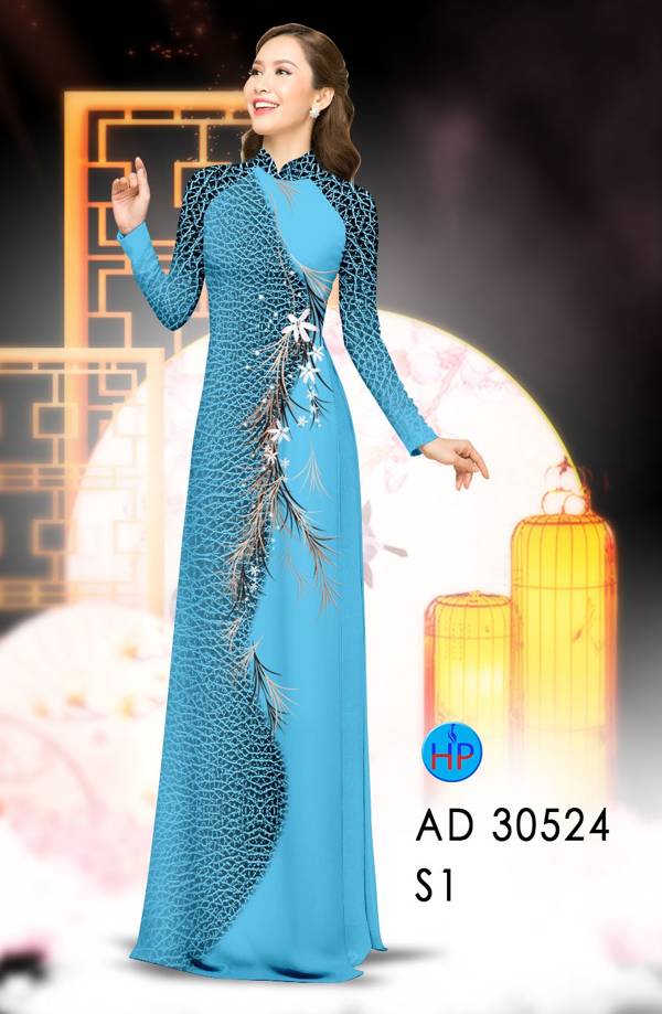 Vải Áo Dài Hoa In 3D Kiểu Mới AD 30524