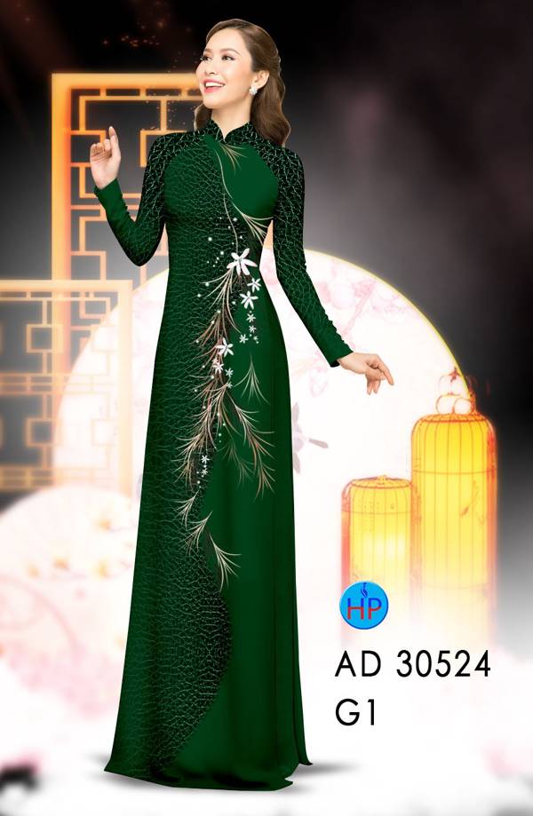 Vải Áo Dài Hoa In 3D Kiểu Mới AD 30524