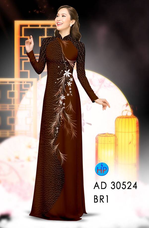 Vải Áo Dài Hoa In 3D Kiểu Mới AD 30524