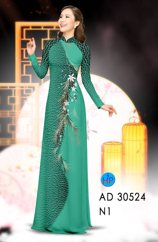 Vải Áo Dài Hoa In 3D Kiểu Mới AD 30524