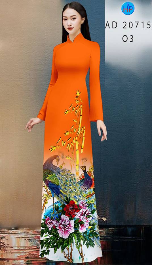 Vải Áo Dài Chim Công Kiểu Mới AD 20715