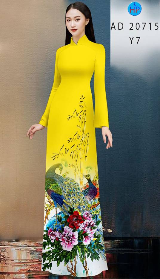 Vải Áo Dài Chim Công Kiểu Mới AD 20715