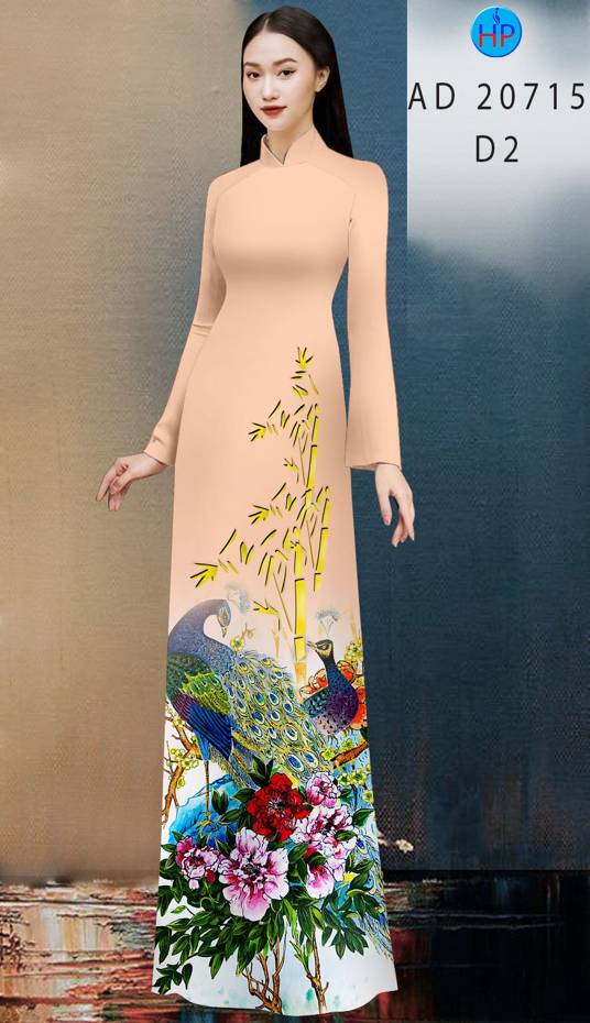 Vải Áo Dài Chim Công Kiểu Mới AD 20715