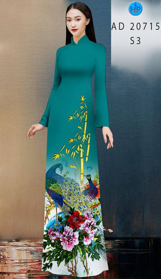 Vải Áo Dài Chim Công Kiểu Mới AD 20715