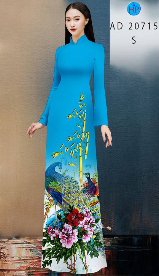 Vải Áo Dài Chim Công Kiểu Mới AD 20715