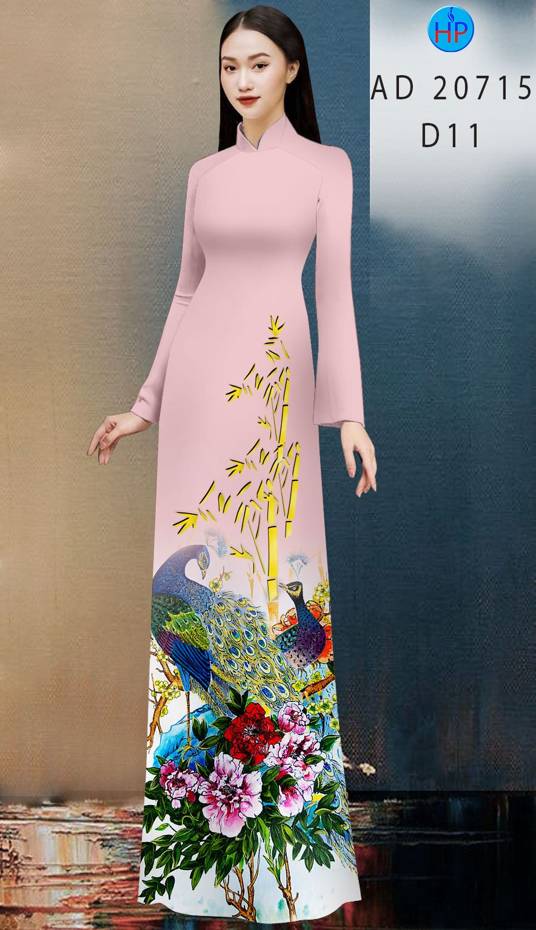 Vải Áo Dài Chim Công Kiểu Mới AD 20715