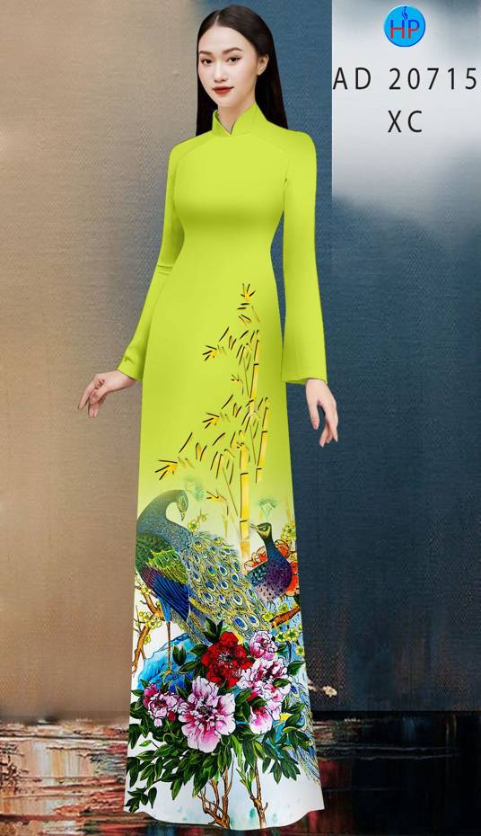 Vải Áo Dài Chim Công Kiểu Mới AD 20715