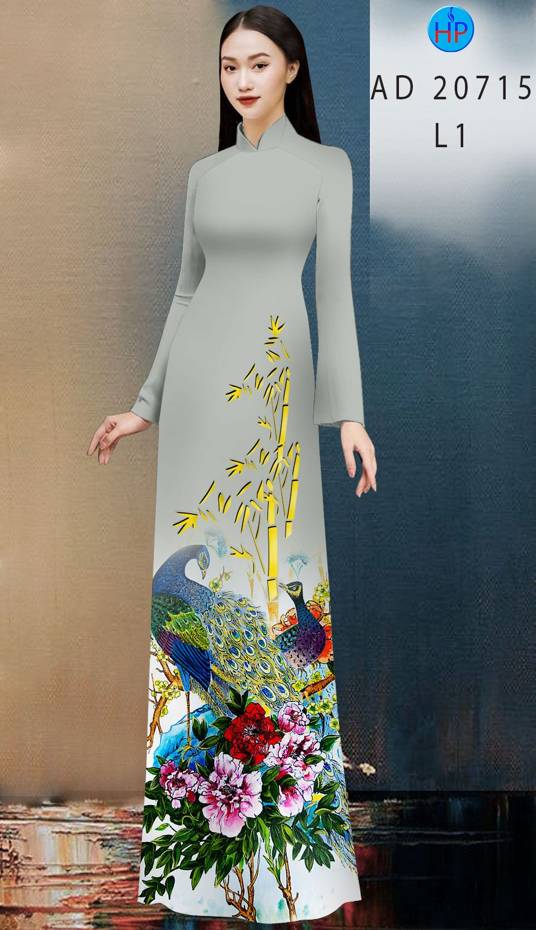 Vải Áo Dài Chim Công Kiểu Mới AD 20715
