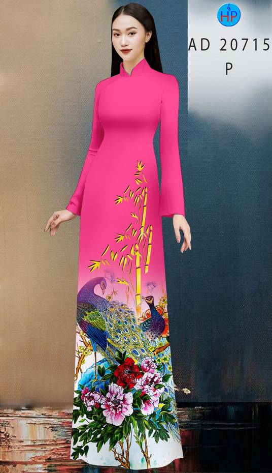 Vải Áo Dài Chim Công Kiểu Mới AD 20715