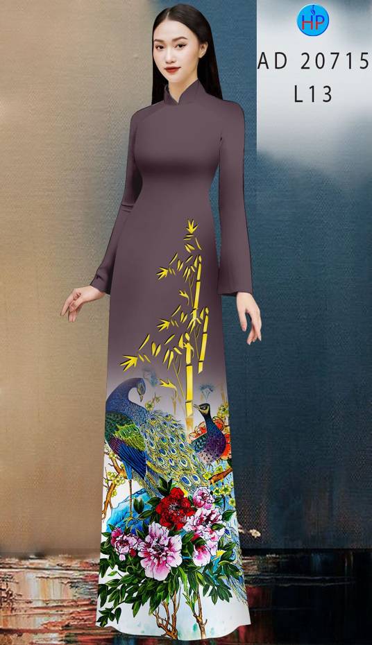 Vải Áo Dài Chim Công Kiểu Mới AD 20715