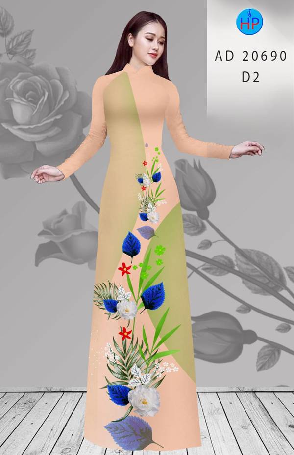 Vải Áo Dài Hoa In 3D Vừa Ra  AD 20690