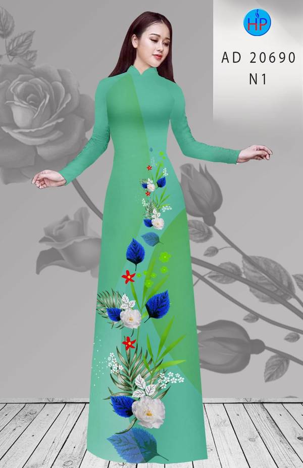 Vải Áo Dài Hoa In 3D Vừa Ra  AD 20690