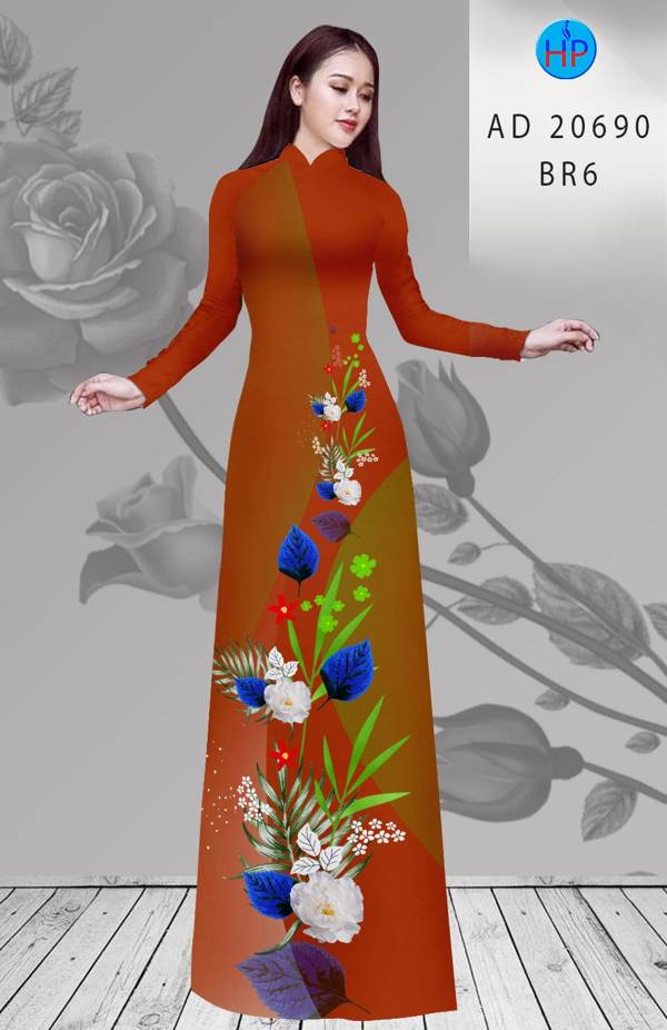Vải Áo Dài Hoa In 3D Vừa Ra  AD 20690