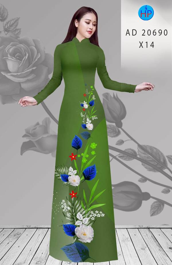 Vải Áo Dài Hoa In 3D Vừa Ra  AD 20690
