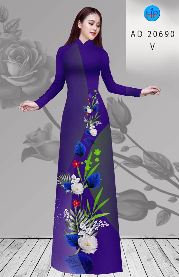 Vải Áo Dài Hoa In 3D Vừa Ra  AD 20690
