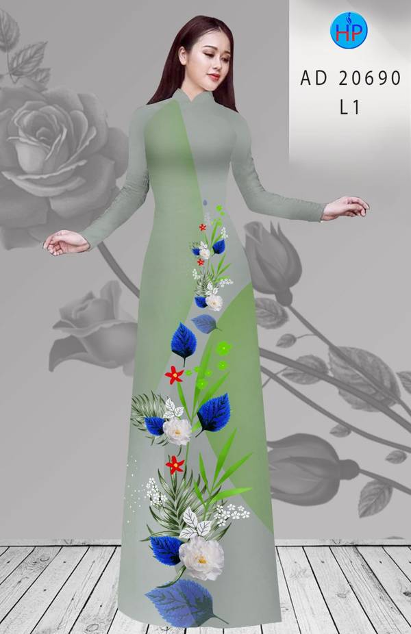 Vải Áo Dài Hoa In 3D Vừa Ra  AD 20690