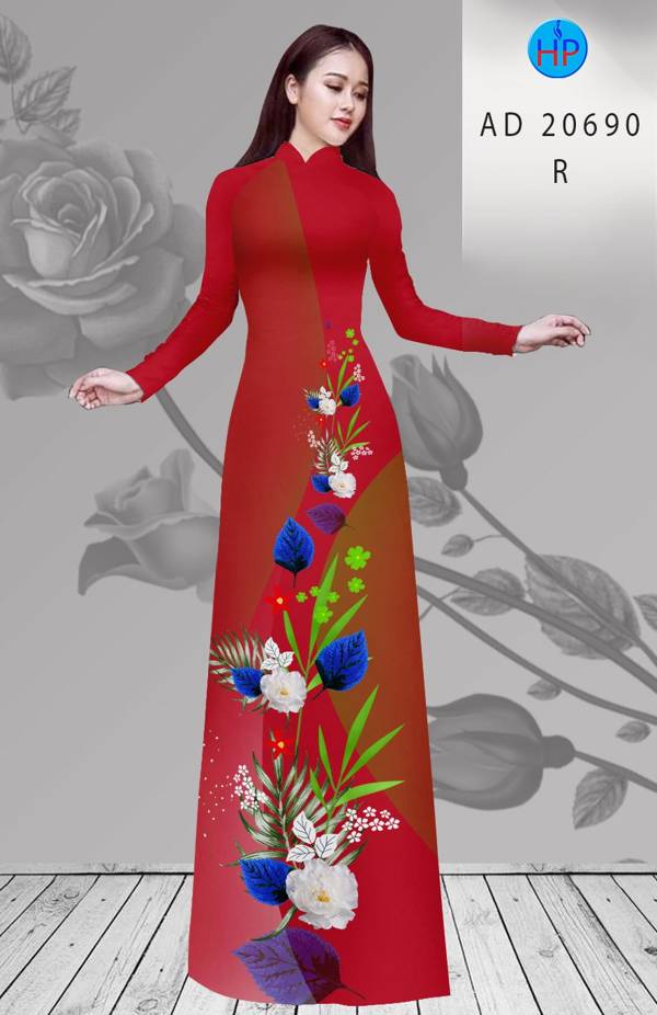 Vải Áo Dài Hoa In 3D Vừa Ra  AD 20690