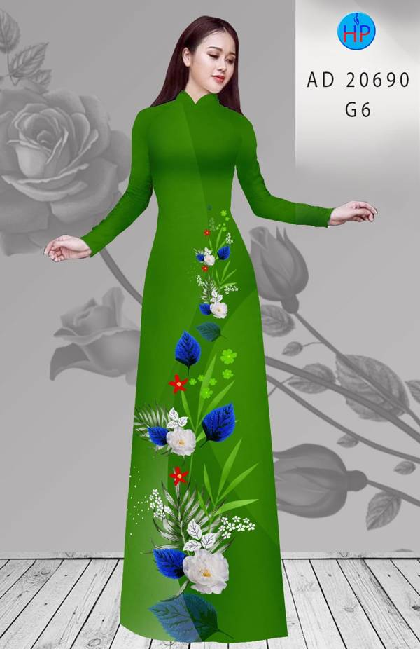 Vải Áo Dài Hoa In 3D Vừa Ra  AD 20690