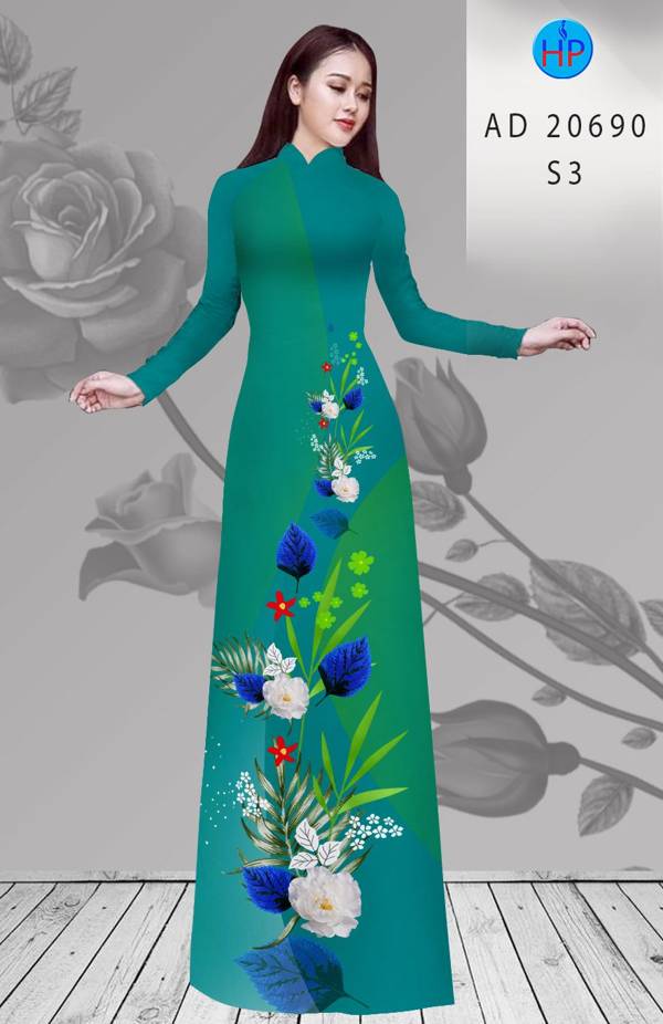 Vải Áo Dài Hoa In 3D Vừa Ra  AD 20690