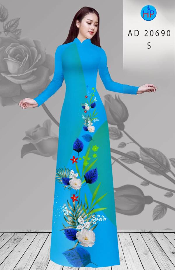 Vải Áo Dài Hoa In 3D Vừa Ra  AD 20690