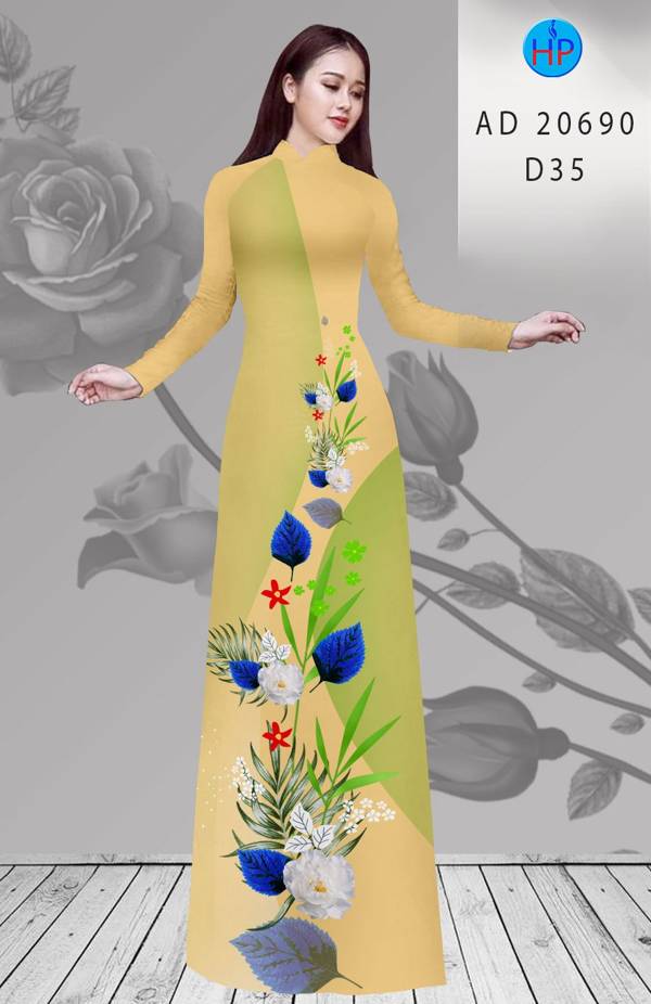 Vải Áo Dài Hoa In 3D Vừa Ra  AD 20690