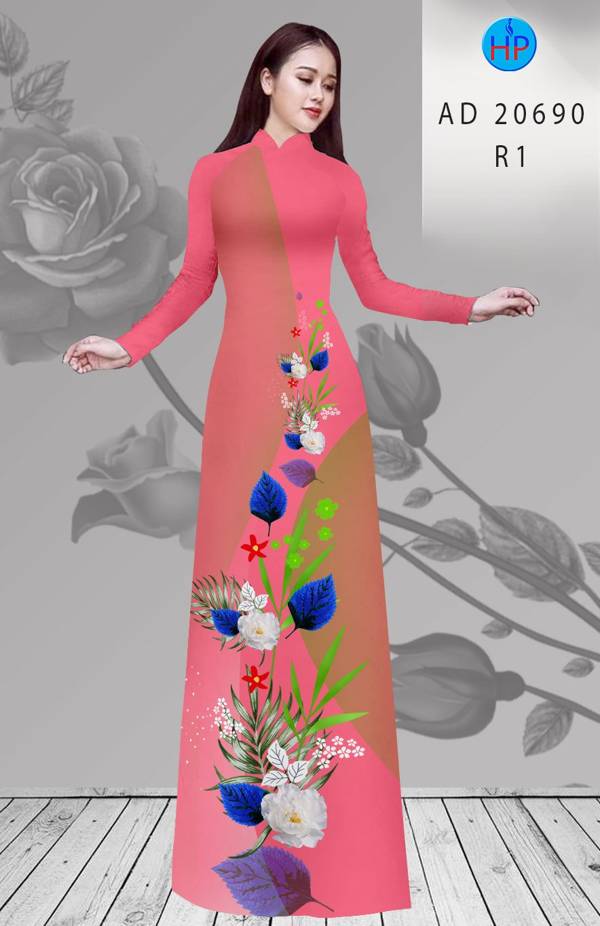 Vải Áo Dài Hoa In 3D Vừa Ra  AD 20690