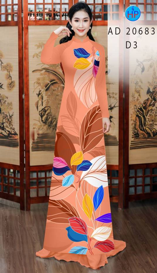 Vải Áo Dài In Hình Lá Kiểu Mới AD 20683 55 Vải Áo Dài In Hình Lá Kiểu Mới AD 20683