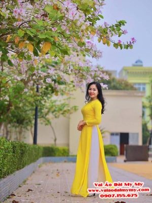1616638355 946 Vai Ao Dai Lua Tron Mau vang Moi Ra AD