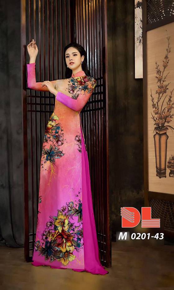 Vải Áo Dài Hoa In 3D Thiết Kế 2021 AD M0201 22 Vải Áo Dài Hoa In 3D Thiết Kế 2021 AD M0201