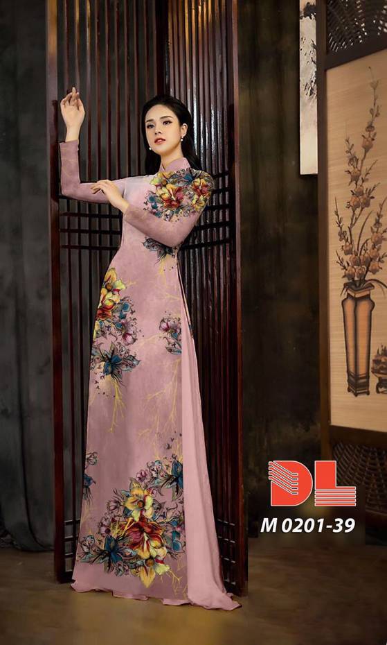 Vải Áo Dài Hoa In 3D Thiết Kế 2021 AD M0201 23 Vải Áo Dài Hoa In 3D Thiết Kế 2021 AD M0201