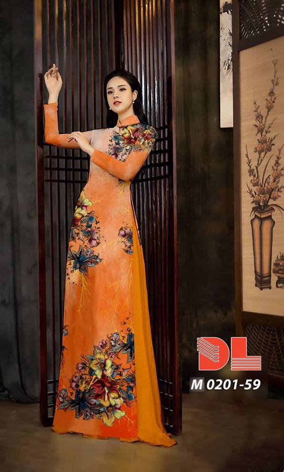 Vải Áo Dài Hoa In 3D Thiết Kế 2021 AD M0201 25 Vải Áo Dài Hoa In 3D Thiết Kế 2021 AD M0201