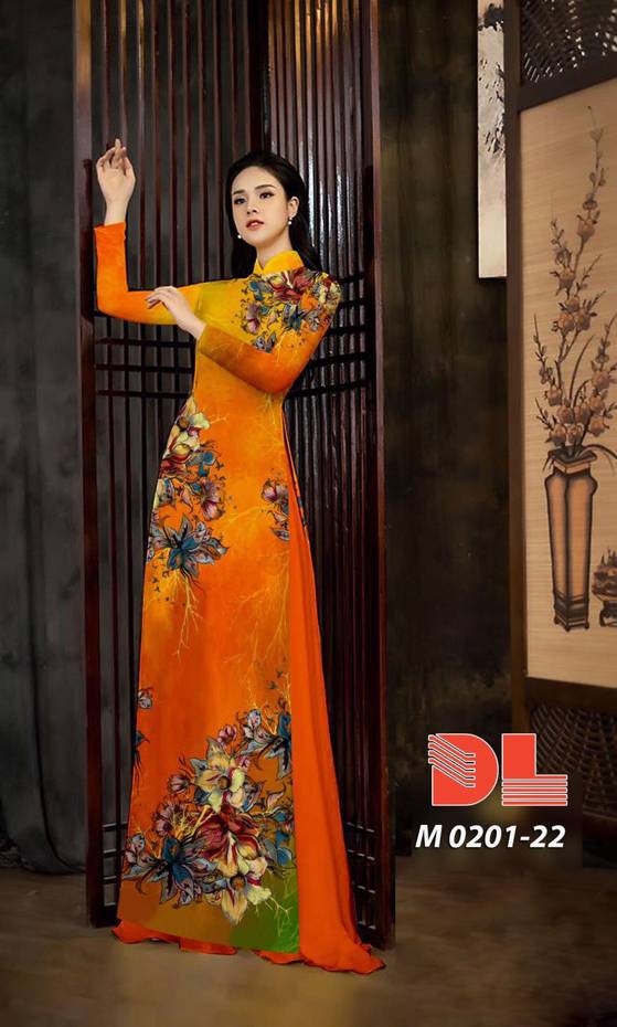 Vải Áo Dài Hoa In 3D Thiết Kế 2021 AD M0201 30 Vải Áo Dài Hoa In 3D Thiết Kế 2021 AD M0201