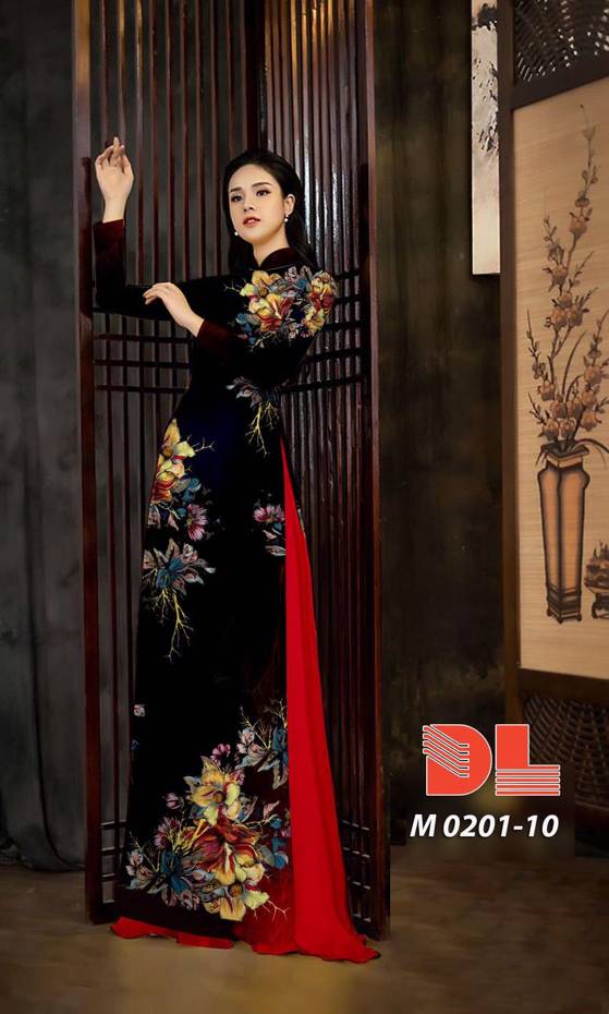Vải Áo Dài Hoa In 3D Thiết Kế 2021 AD M0201 28 Vải Áo Dài Hoa In 3D Thiết Kế 2021 AD M0201