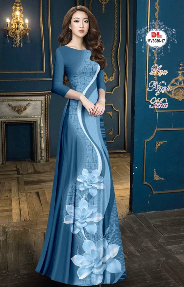 Vải Áo Dài Hoa Sen Độc Đáo AD MV3080
