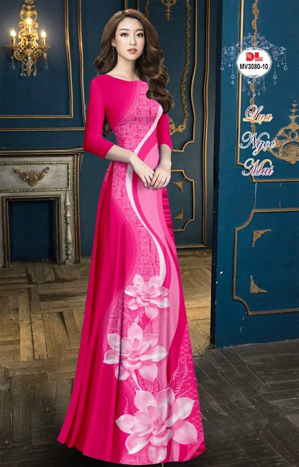 Vải Áo Dài Hoa Sen Độc Đáo AD MV3080