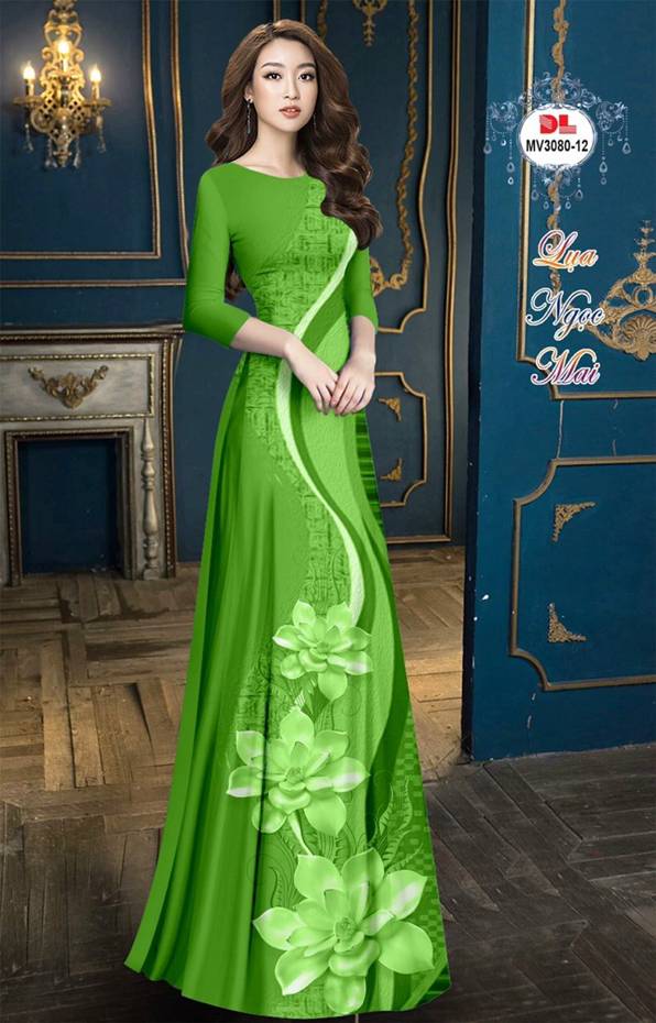 Vải Áo Dài Hoa Sen Độc Đáo AD MV3080