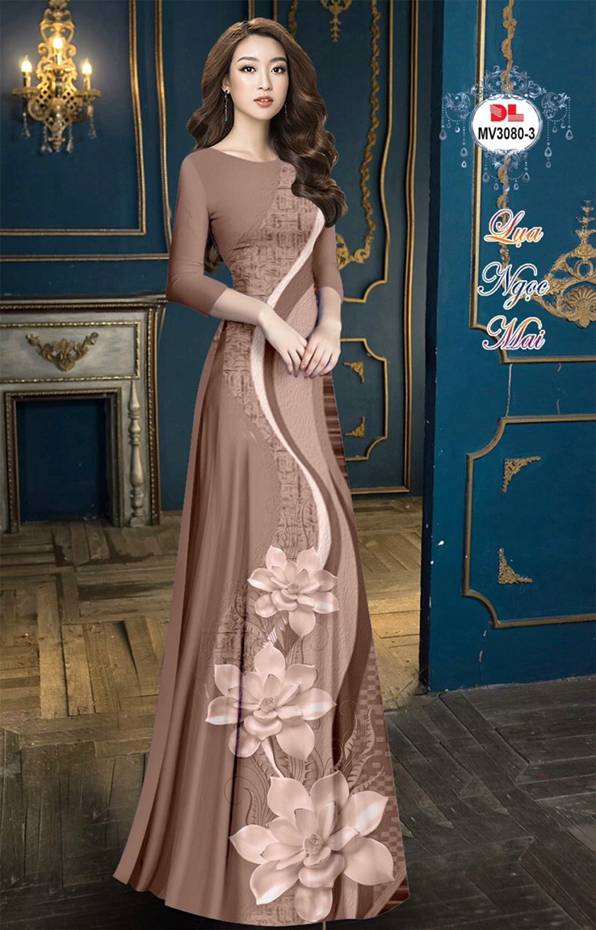 Vải Áo Dài Hoa Sen Độc Đáo AD MV3080