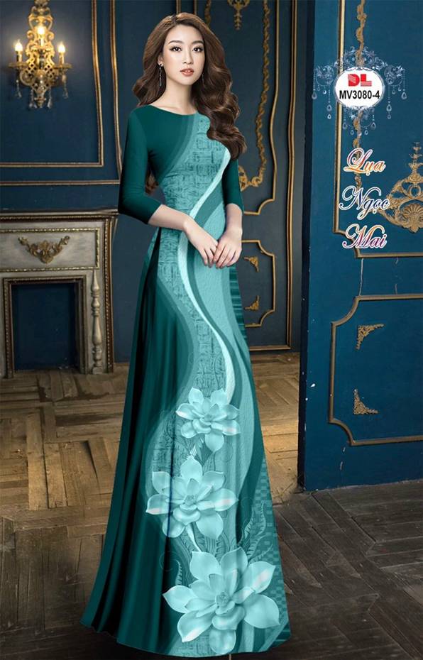 Vải Áo Dài Hoa Sen Độc Đáo AD MV3080