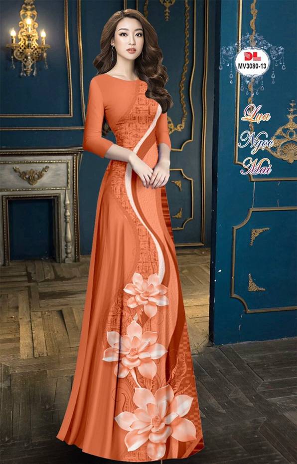 Vải Áo Dài Hoa Sen Độc Đáo AD MV3080