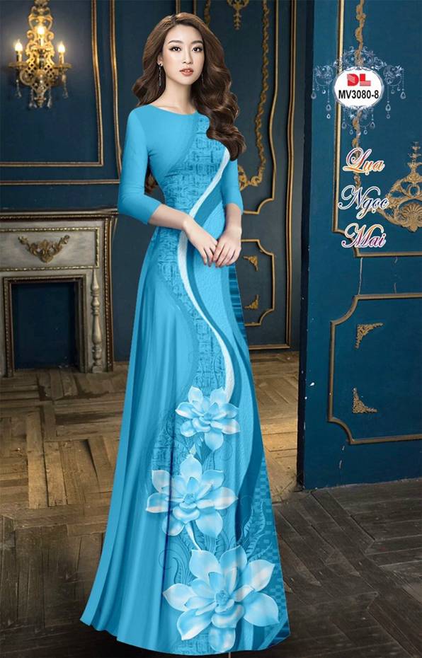 Vải Áo Dài Hoa Sen Độc Đáo AD MV3080