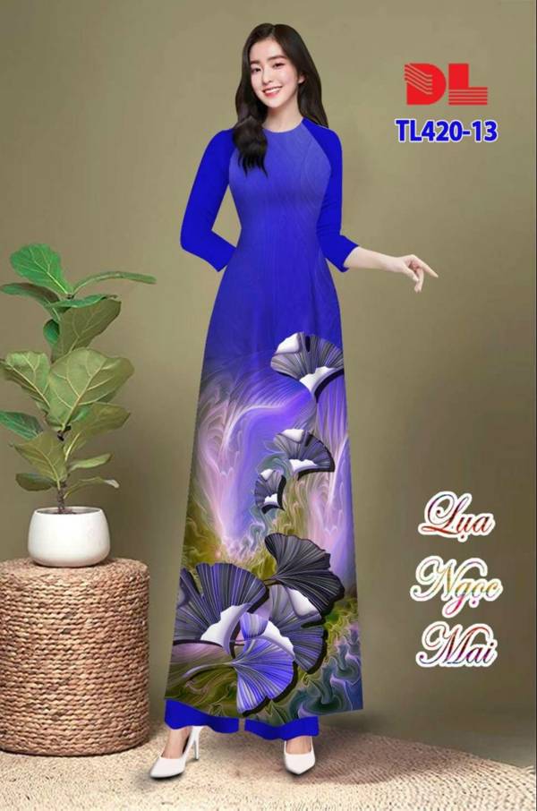 Vải Áo Dài Hoa In 3D Kiểu Mới AD TL420 30 Vải Áo Dài Hoa In 3D Kiểu Mới AD TL420