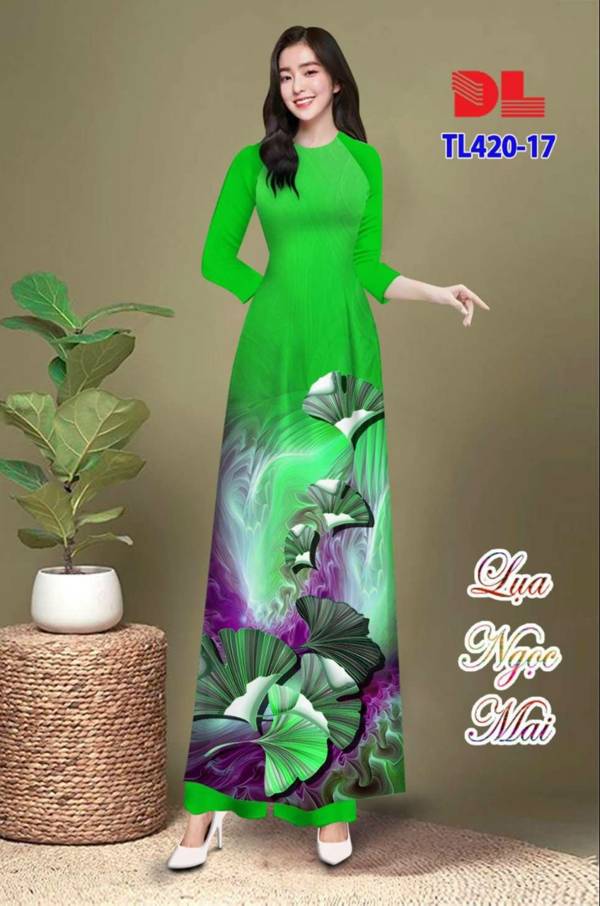 Vải Áo Dài Hoa In 3D Kiểu Mới AD TL420 29 Vải Áo Dài Hoa In 3D Kiểu Mới AD TL420